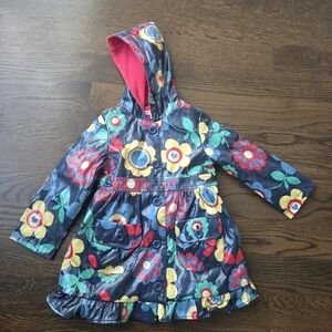 Mark & Spenser Floral Kids Hooded Raincoat Sz.3-4